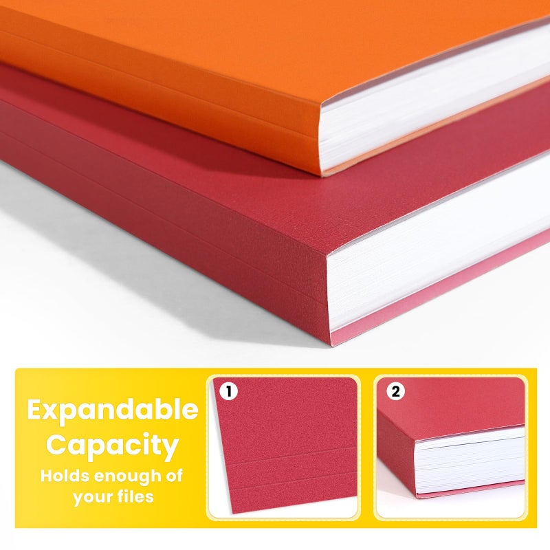 ساني مجلدات ملفات SUNEE بحجم الحروف بألوان متنوعة، 100 حزمة مجلدات مانيلا 8.5 × 11 1/3 علامات تبويب، مجلدات ملفات ملونة، مكتب المنزل، المدرسة لملفات المستندات الورقية - Image 3